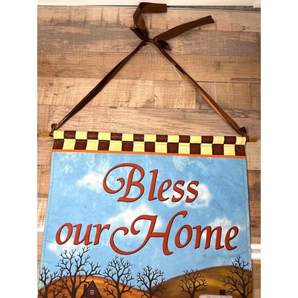 Bless Our Home Autumn Harvest Decorative Garden Flag With Pumpkins & Sunflowers - Picture 3 of 3